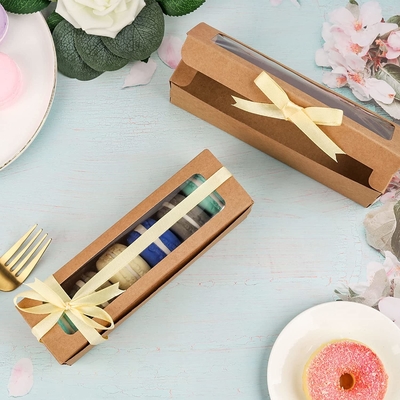 25 Pack Macaron Selection Box Dengan Clear Window Ribbon 6 Macaron