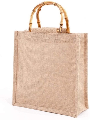 Tas Belanja Goni Goni Portabel Pegangan Loop Bambu Tas Belanja Tote yang Dapat Digunakan Kembali untuk Wanita
