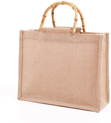 Tas Belanja Goni Goni Portabel Pegangan Loop Bambu Tas Belanja Tote yang Dapat Digunakan Kembali untuk Wanita