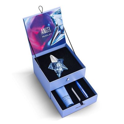 Cetak logo kustom mewah kertas merah muda parfum daur ulang produk kosmetik perawatan kulit hadiah kemasan kotak minyak esensial