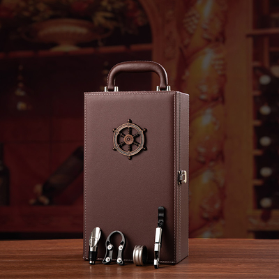 Wine Gift Leather Gift Box Kemasan Botol Champagne Mewah