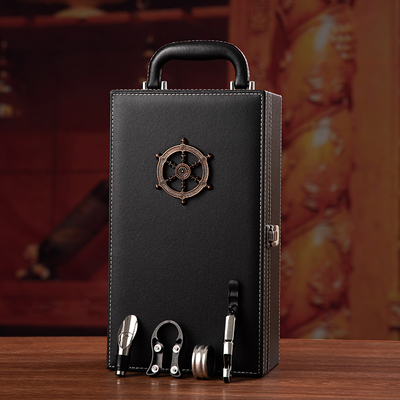 Wine Gift Leather Gift Box Kemasan Botol Champagne Mewah