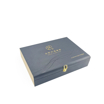 Hardware Engsel Kunci Koper Packing Pu Black Leather Box Glod Logo Personalized Terukir Kotak Hadiah Kulit