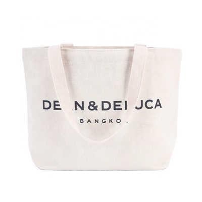 Tas Belanja Reusable Organik Polos Katun Kanvas Tote Bag Dengan Saku