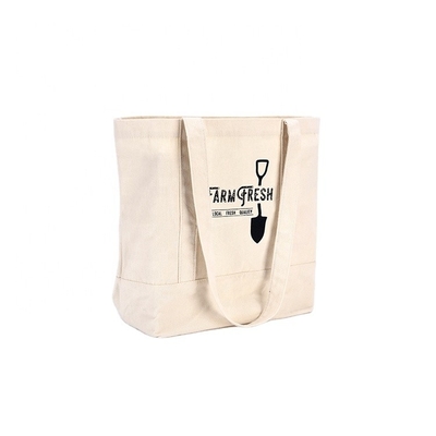 harga yang pantas Tas Tote Wanita Bahu Pantai Tas Kanvas Katun Murni Dengan Logo Tercetak on line